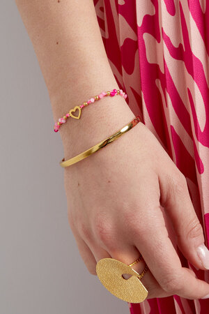 Zomer armbandje kleurrijk hart - roze goud h5 Afbeelding2