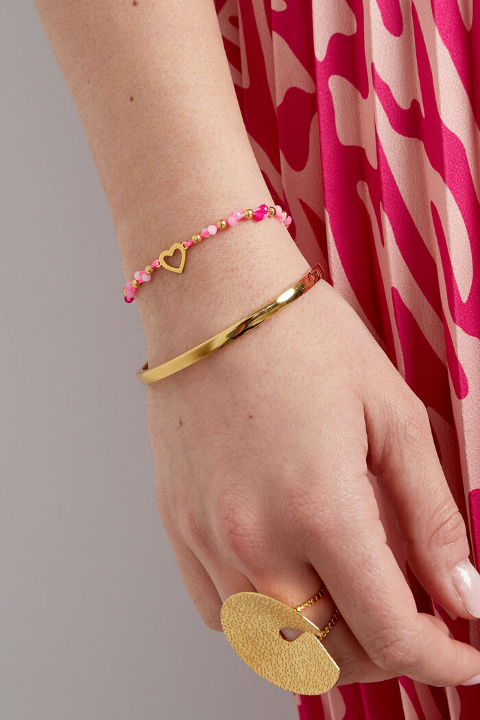 Bracelet d'été coeur coloré - or rose Image2