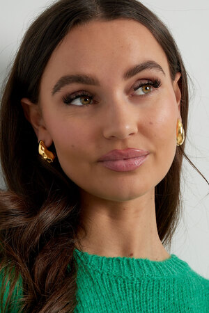 Dented drop earrings - gold h5 Picture2