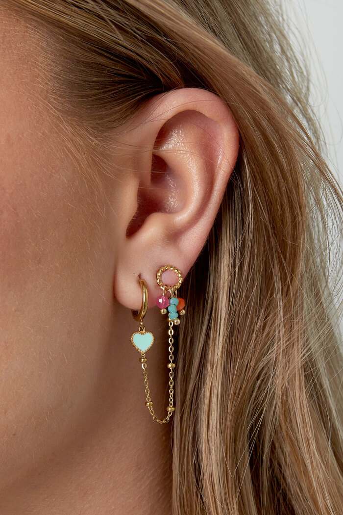 Double summer love earring - gold Picture3