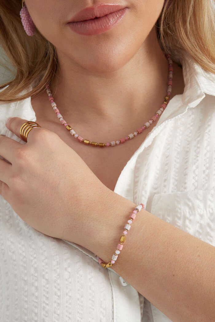 Colorful festival bracelet - pink/gold  Picture2