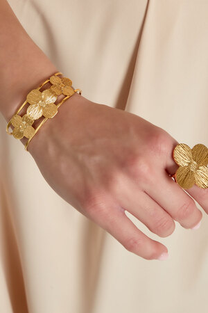 Bracelet de fête fleuri - doré  h5 Image4