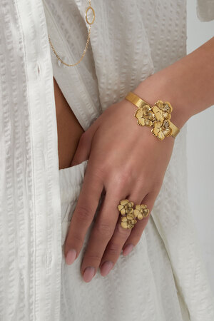 Classico braccialetto floreale per feste - oro  h5 Immagine2