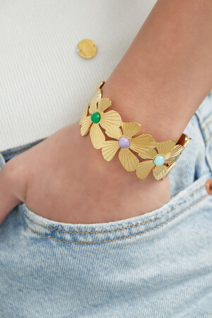 Bohemian island floral bracelet - Gold h5 Picture2