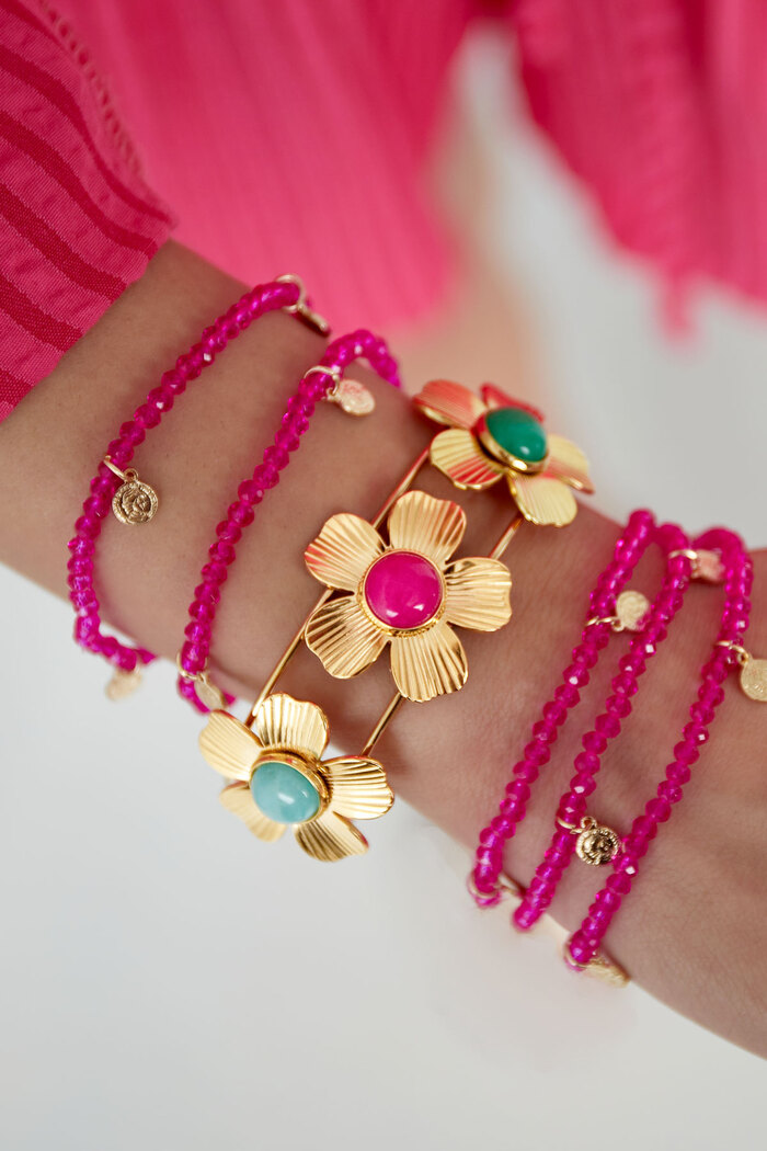 Bohemian floral bracelet stones - Gold Picture2
