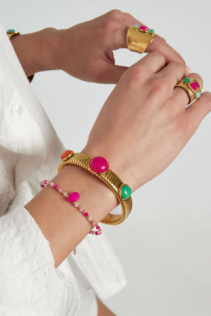 Bracelet with colored circles - gold  Picture2