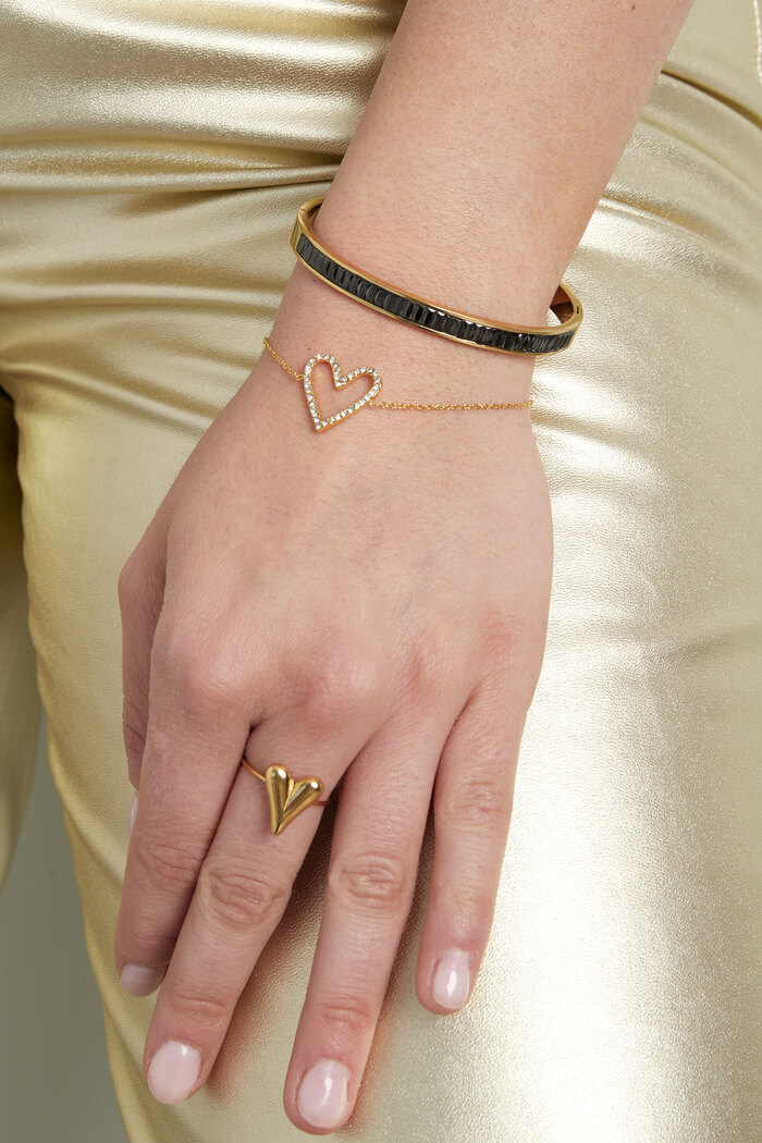 Bracelet amoureux des paillettes - doré Image2