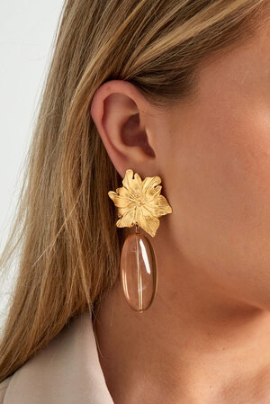 Earrings flawless flower - blue gold h5 Picture3
