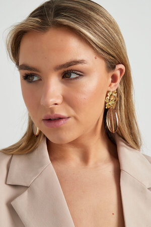 Earrings flawless flower - beige gold h5 Picture4