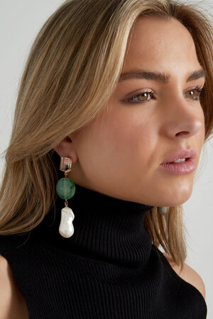 Earrings vintage pearls - green h5 Picture4
