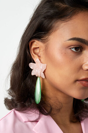 Lily earring with green drop - pink  h5 Picture4