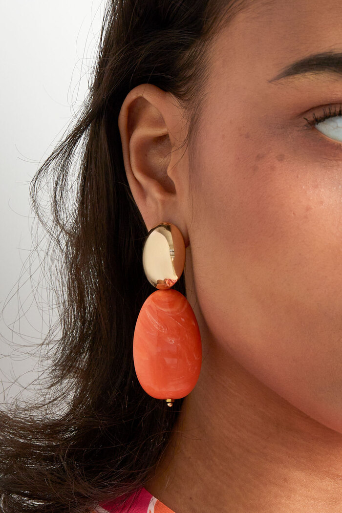 Double statement earrings - orange  Picture3