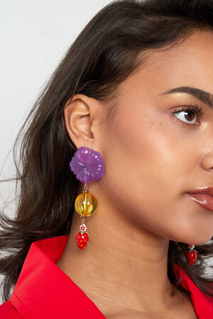 Strawberry love earrings - mustard h5 Picture4