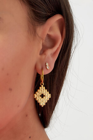 Boucles d'oreilles avec breloques structurées - doré  h5 Image3