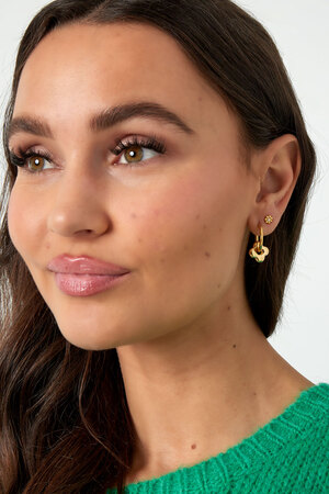 Basic earrings with clover charm - gold h5 Picture4