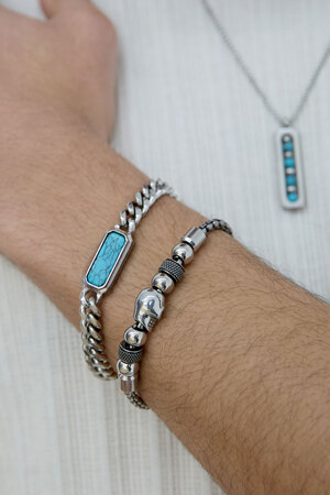 Link bracelet with stone - silver  h5 Picture2