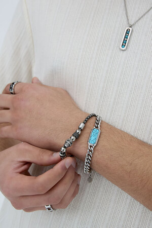 Link bracelet with stone - silver  h5 Picture3