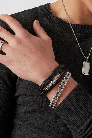 Simple linked men's bracelet - silver h5 Picture3
