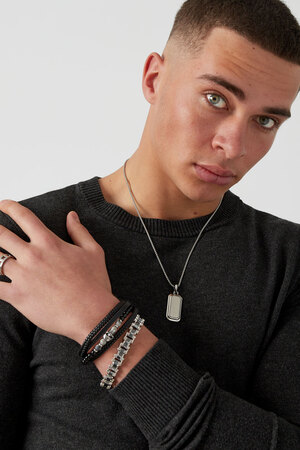 Simple linked men's bracelet - silver h5 Picture4