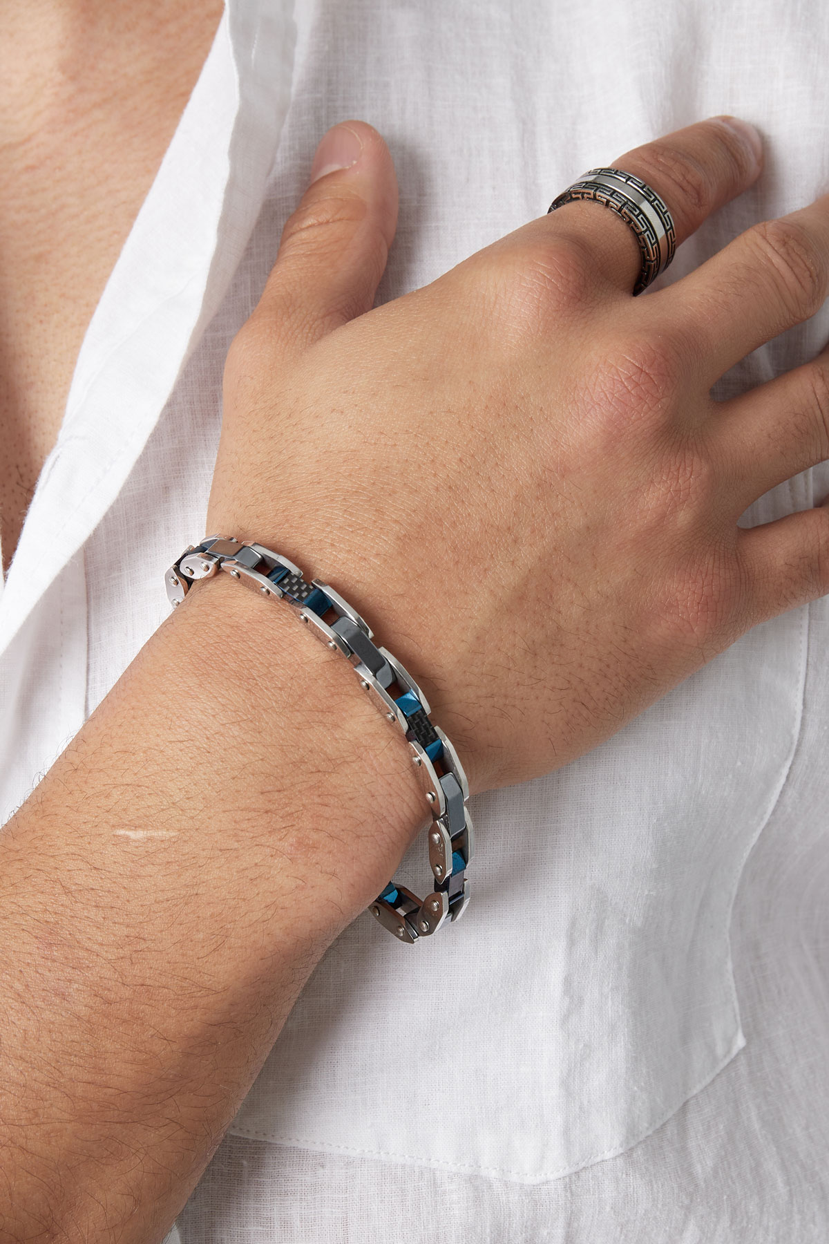 Bracelet homme evo strap - bleu argent h5 Image3