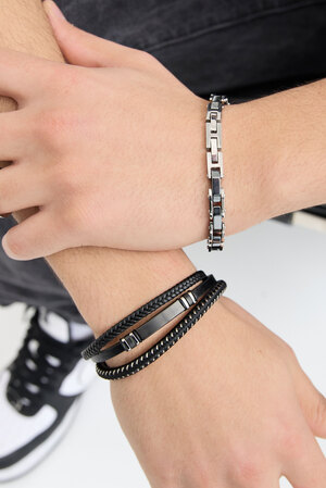 Double chained men's bracelet - silver h5 Picture3