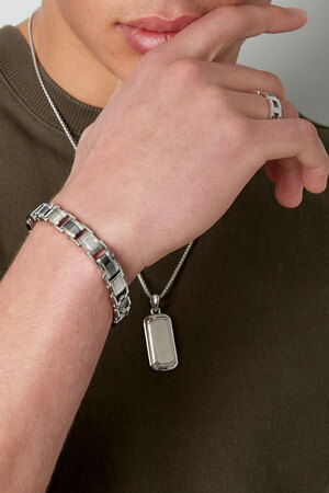 Coarsely linked men's bracelet classy - silver h5 Picture2