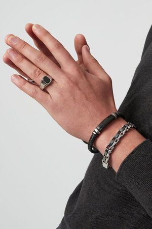 Double-linked men's bracelet - silver h5 Picture2