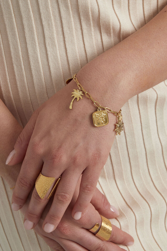 Bracelet pendentif chaîne rétro - doré Image2