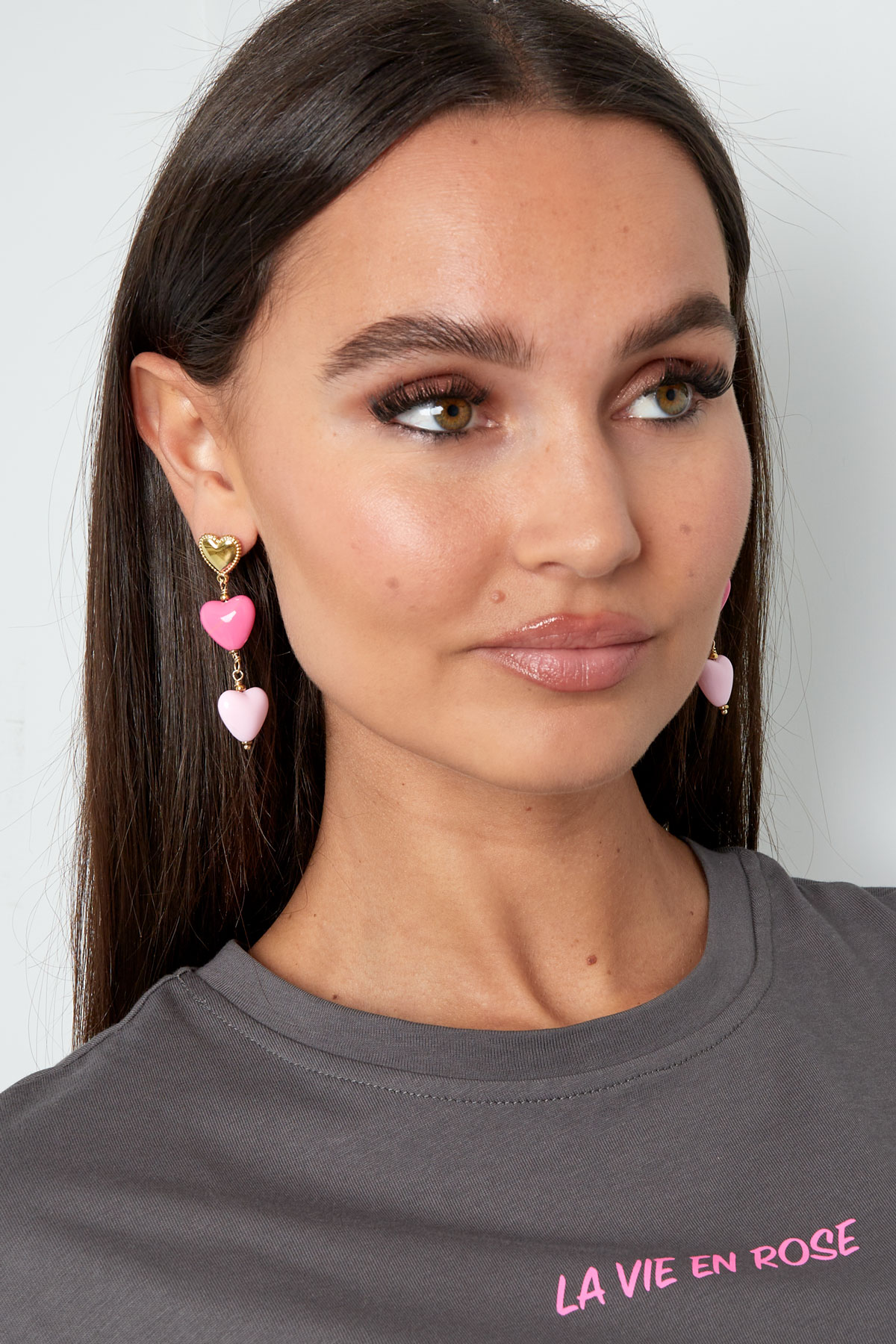 Earrings triple lovers - pink h5 Picture2