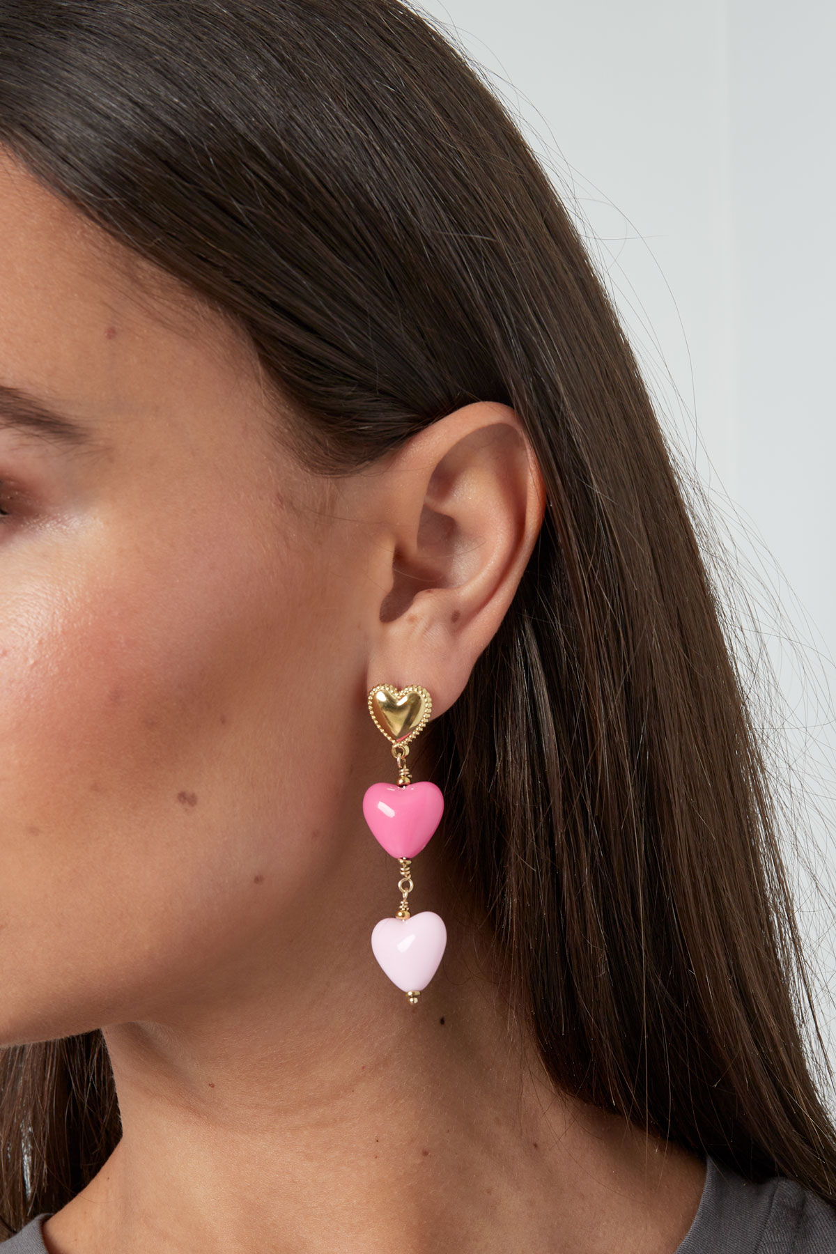 Earrings triple lovers - pink h5 Picture3