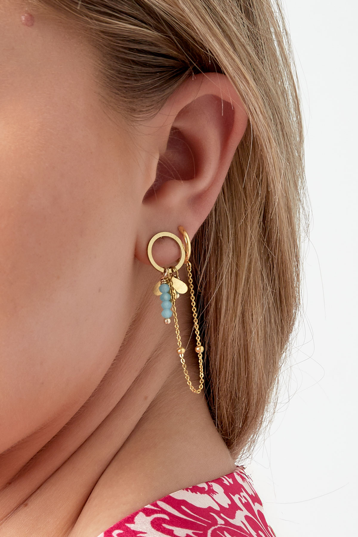 Earrings summer fling - blue gold h5 Picture3