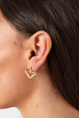 Einfache Kleeblatt-Ohrringe klein – Gold  h5 Bild3