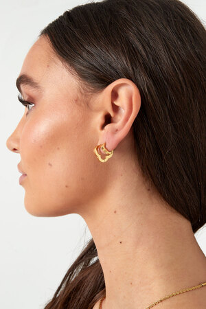 Einfache Kleeblatt-Ohrringe klein – Gold  h5 Bild4