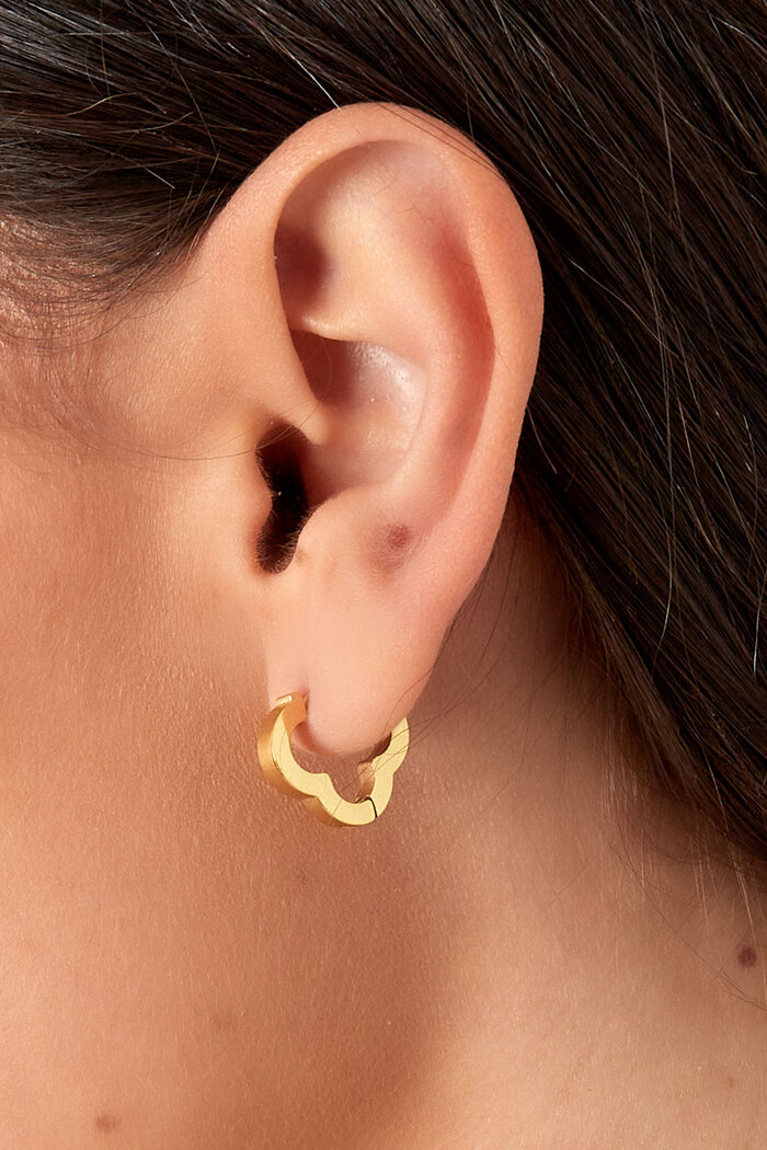 Boucles d'oreilles basiques trèfle grandes - dorées  Image3