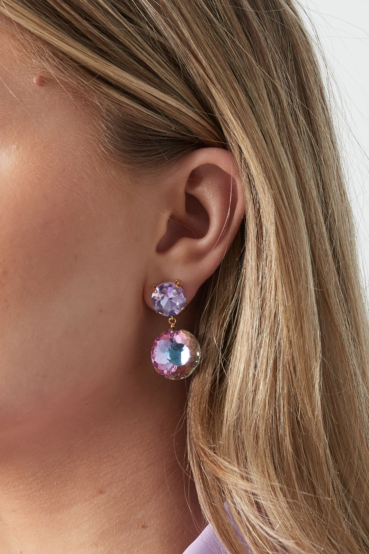Double diamond earrings - orange/purple  Picture3