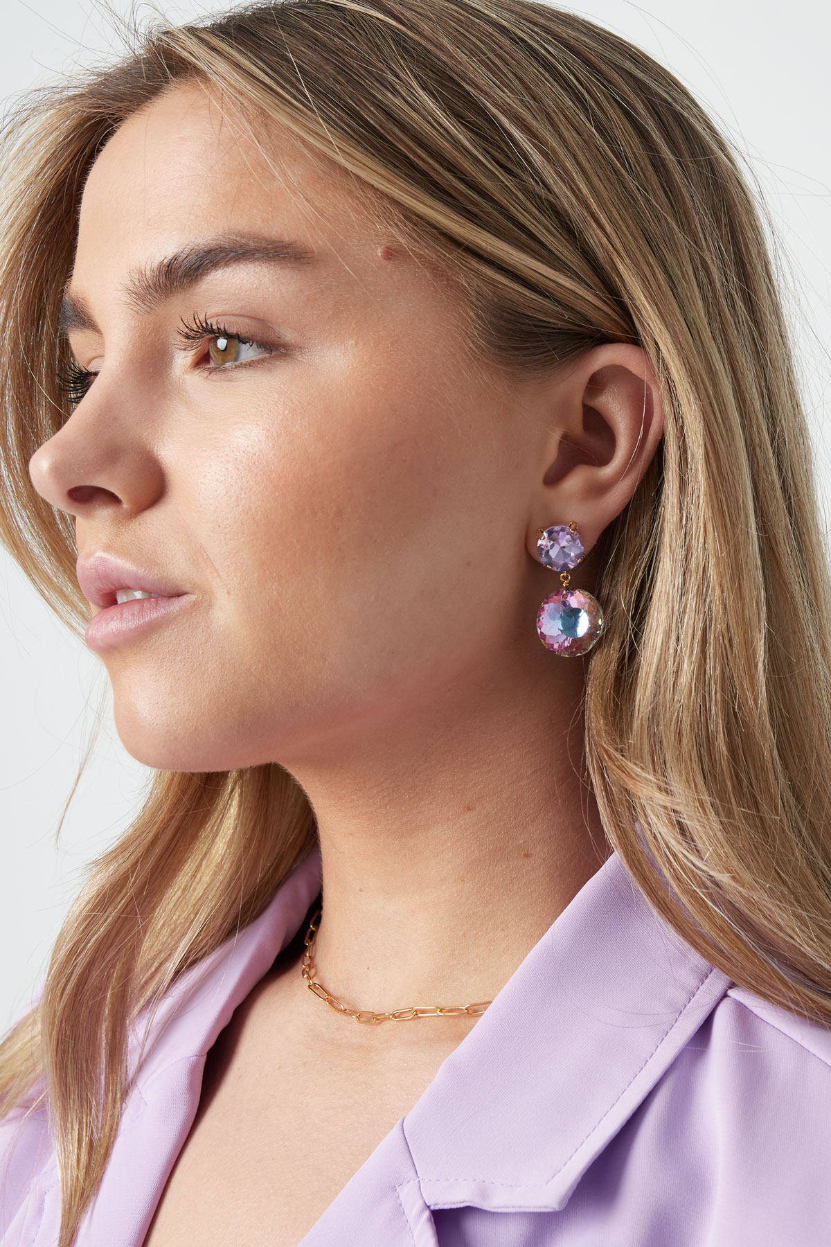 Double diamond earrings - blue/green  Picture4