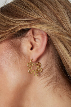 Hippie bloem oorbellen - goud  h5 Afbeelding3