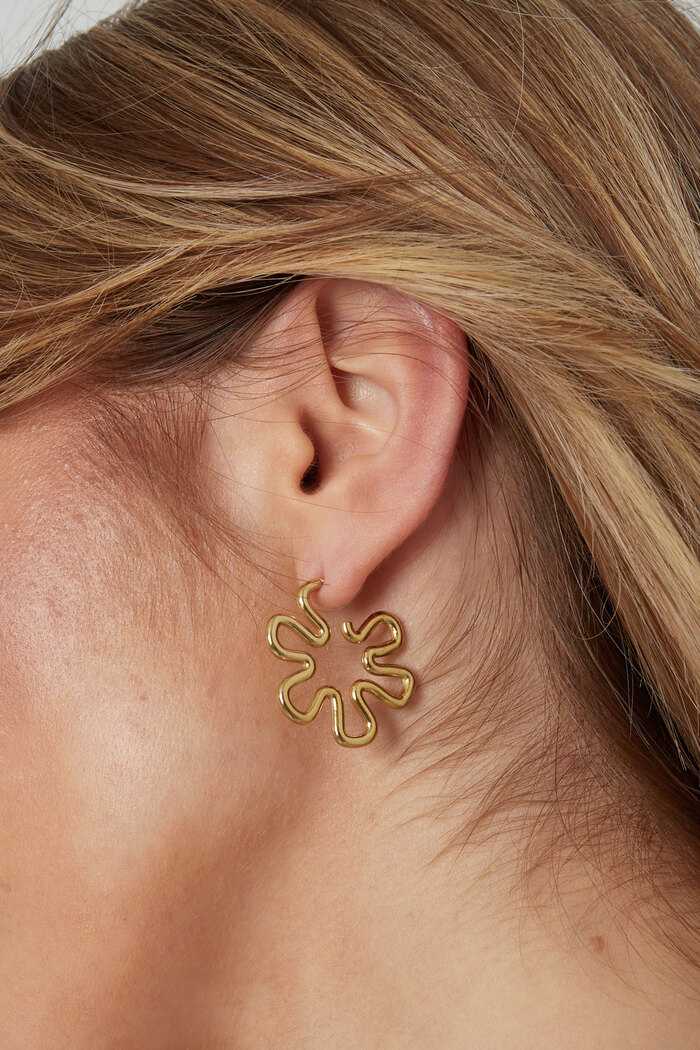 Hippie flower earrings - gold  Picture3