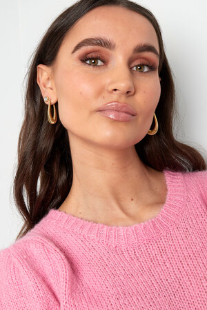 Structured hanging earrings - gold h5 Picture2