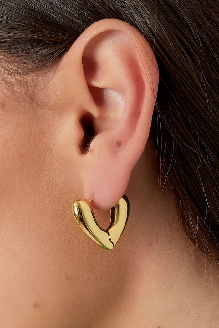 Boucles d'oreilles forme V - dorées Image3