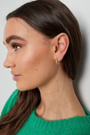 Boucles d'oreilles forme V petites - dorées h5 Image2