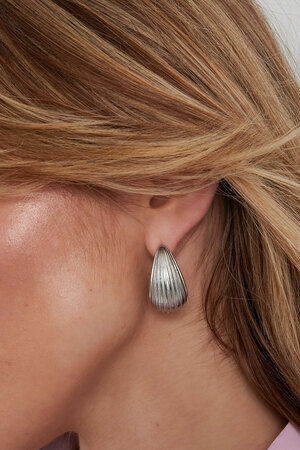 Earrings drop open structure - silver h5 Picture3