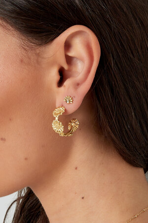 Earrings flower party - gold h5 Picture3