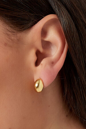 Silver button earring - silver h5 Picture3