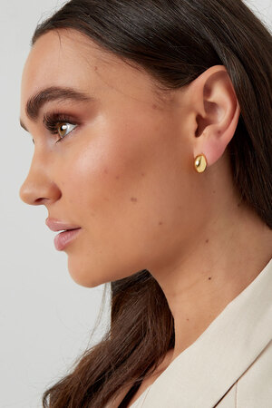 Gold button earring - gold h5 Picture4