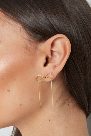 link earrings with bow - gold h5 Picture3