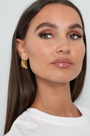 Simple stripe earrings - gold h5 Picture2