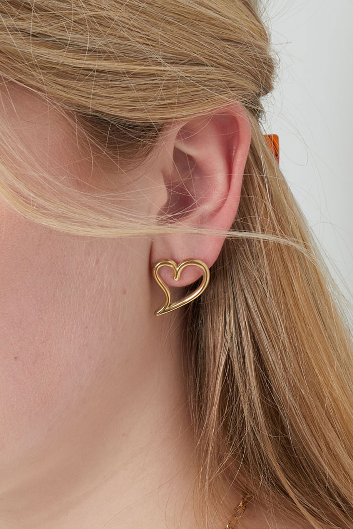Boucles d'oreilles en forme de coeur - doré  h5 Image3