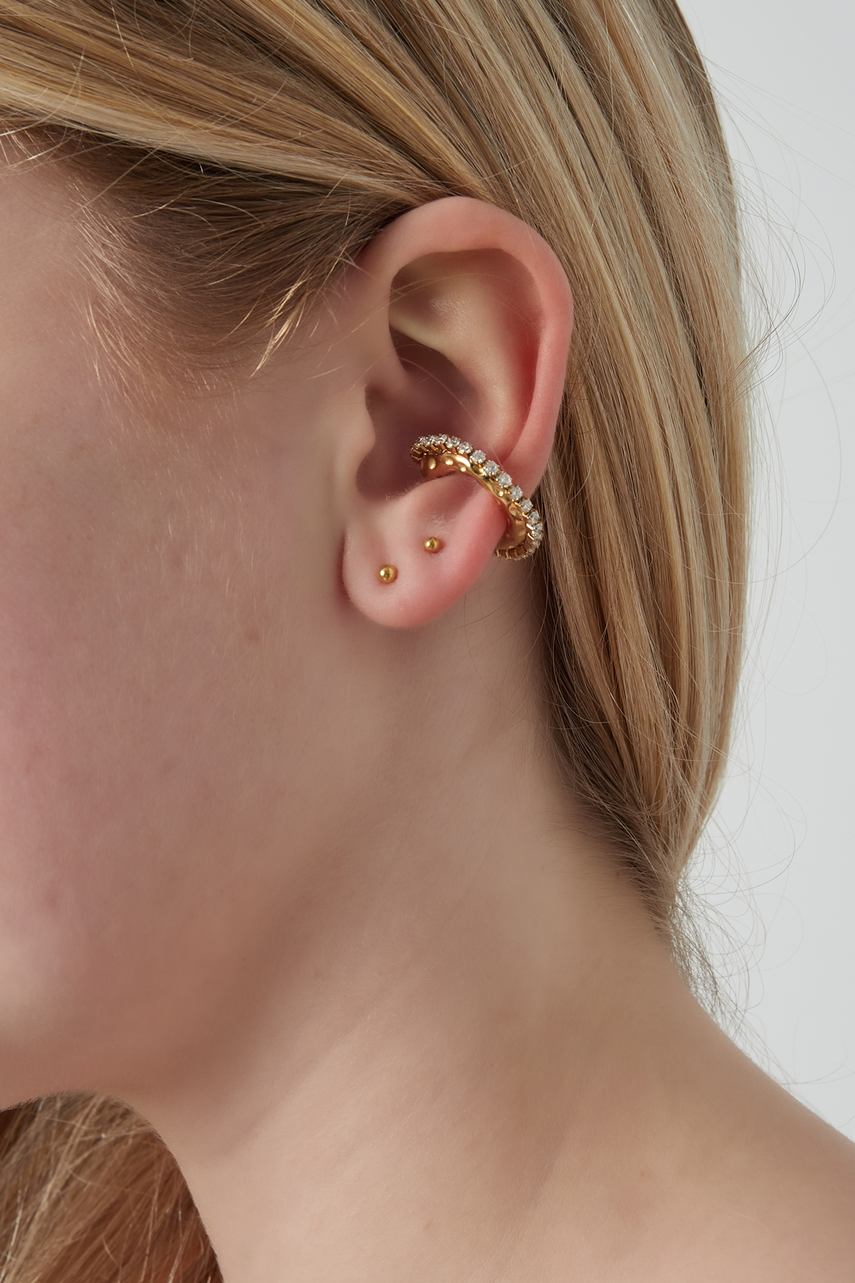 Ear cuff with rhinestones - Gold color Picture2