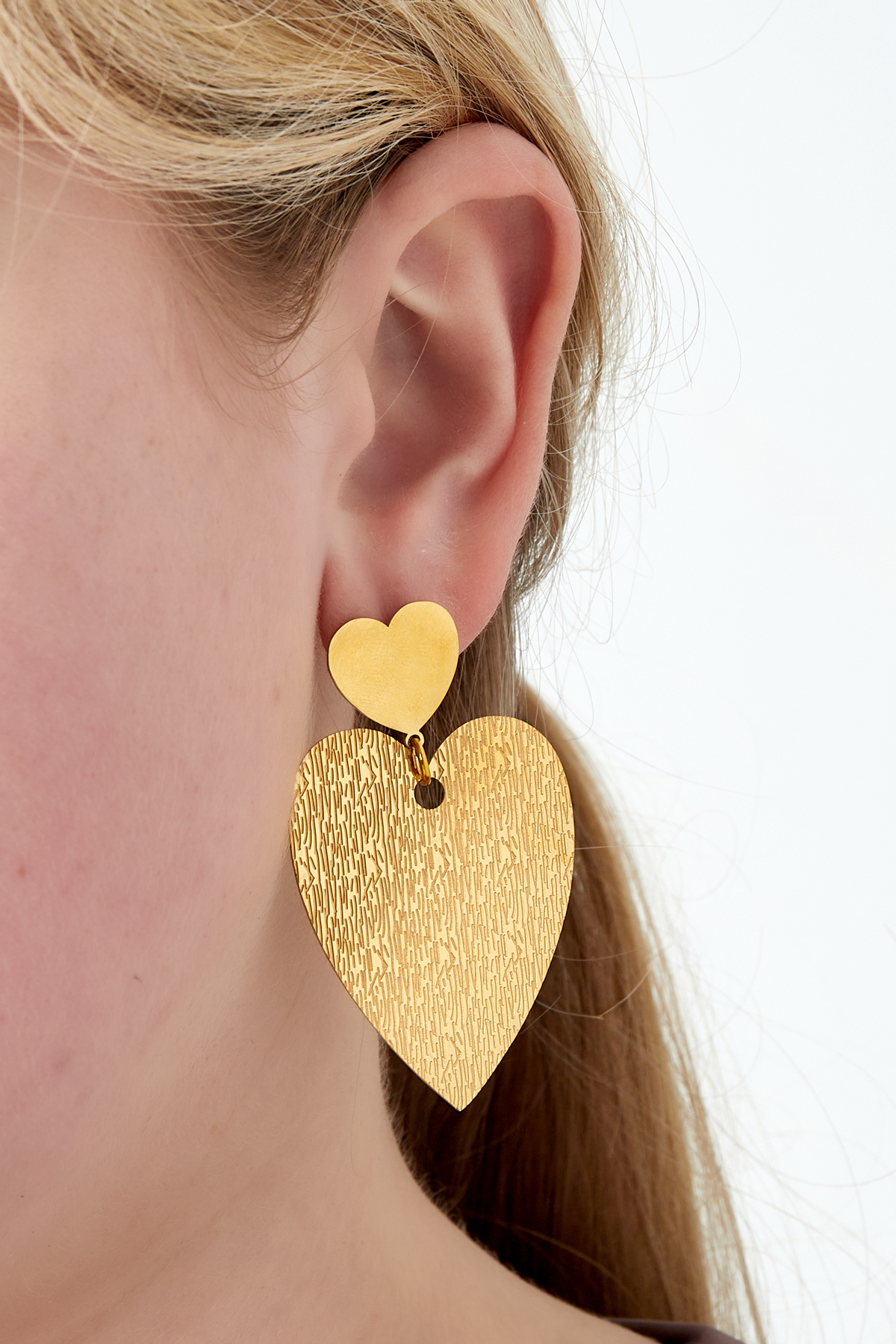 Boucles d'oreilles l'amour est la réponse - or h5 Image3